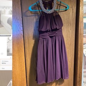 Speechless Burgundy High neck Chiffon Hoco Dress